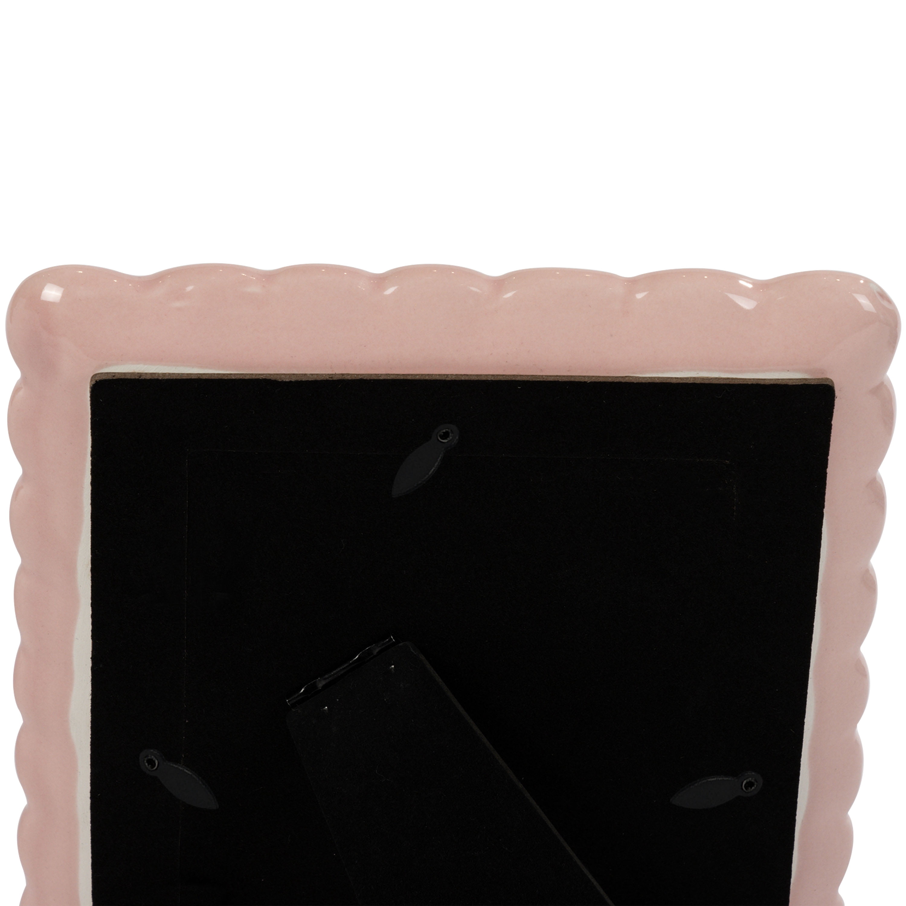 Sterling & Noble Home – 4x6 Picture Frame – Double Ruffle Pink Ceramic Photo Frame