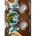 thumbnail image 2 of Table Runner Dresser Scarves 90 Inch Long, Twist Lines Abstract Art Linen Dining Table Runners Modern Colorful Wave Stripes Tabletop Scarf for Wedding Holiday Party Kitchen, 2 of 7