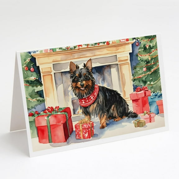 Australian Terrier Christmas Greeting Cards and Envelopes Pack of 8 7 in x 5 in