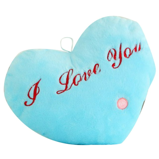 Throw Pillow Heart Shape Cartoon Cute Plush Pillow Sofa Pillow with Light