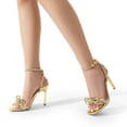thumbnail image 7 of DREAM PAIRS Women's Double Bowknots Crystal Sandals Clear Slingback Heels Square Toe Shoes for Party Wedding Brielle, 7 of 7