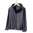 thumbnail image 1 of Chaqueta ligera con capucha y cremallera completa para hombre, con protección solar UPF 50+, manga larga, resistente al sol, para pesca, senderismo, exteriores, gris oscuro, L, 1 of 14
