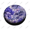 thumbnail image 5 of Purple And White Floral Pattern Polyester Universal Spare Wheel Tire Cover Wheel Covers for Trailer RV SUV Truck Camper, 5 of 5