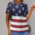 thumbnail image 6 of American Flag Pattern Women's T-Shirt Short Sleeve T Shirts Tops Tee Ladies Loose T, 6 of 6