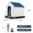 thumbnail image 3 of Pefilos 33" Outdoor Waterproof Dog House, Pet Houses for Medium Dogs, Plastic Cat House with Ventilate, Indoor Puppy House, White, 3 of 9