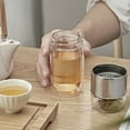 thumbnail image 3 of Hariumiu Glass Tea Infuser Bottle Double-Layer Insulation Portable Travel Tea Maker with Filter 300ml Leakproof Drinking Cup for Home Office Outdoor Activities, 3 of 8