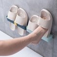 thumbnail image 3 of 5pcs Punching Free Wall-Mounted Slipper Rack Home Door Back Rack(Assorted Color), 3 of 9