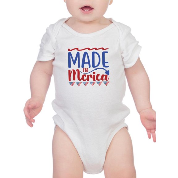 Made In 'Merica Banner Bodysuit Infant -Image by Shutterstock, 12 Months