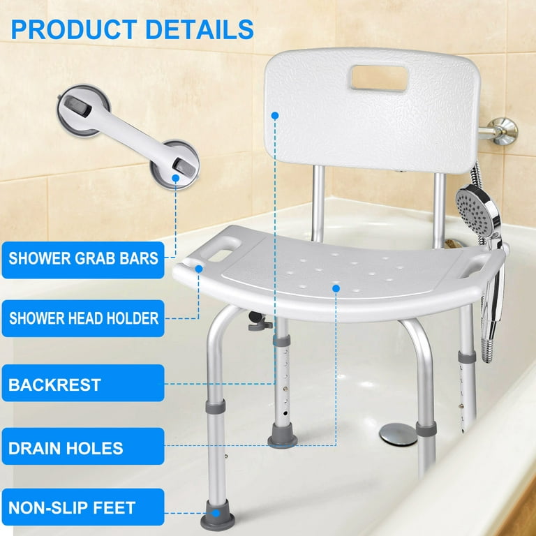 Shower Bench Seat Bathtub Cushion Shower Chair for Elderly Seniors