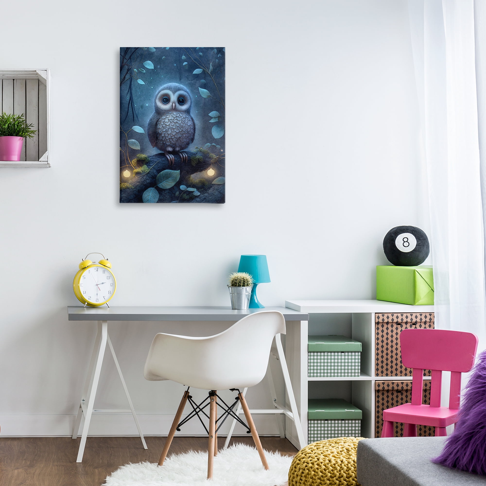 Stupell Industries Mystic Owl in Nature Landscape Painting Gallery Wrapped Canvas Art Print Wall Art, 20 x 30