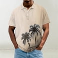 thumbnail image 2 of Dagegui Men's Collared Short Sleeve T-Shirts Palm Tree Graphic Tee Casual Crewneck T Shirts Summer Beach Vacation Tops Dark Gray M, 2 of 5