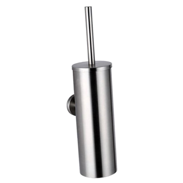 Cepillo de baño moderno de acero inoxidable con cerdas extraíbles. plateado cepillado