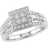 3/4 Carat T.W. Round and Princess-Cut Diamond Engagement Ring in 14kt White Gold