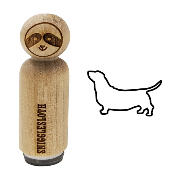 Basset Hound Dog Outline Rubber Stamp for Scrapbooking Crafting Stamping - Mini 1/2 Inch