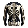 thumbnail image 4 of Men Full Skeleton Bone Print Crew Neck Long Sleeve T-Shirt, Loose Fit Gothic Halloween Graphic Casual Streetwear Tee Top(Khaki,XXL), 4 of 4