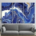 Abstract Marble Art, Gold Marble Poster, Modern Wall Decor, Navy Blue
