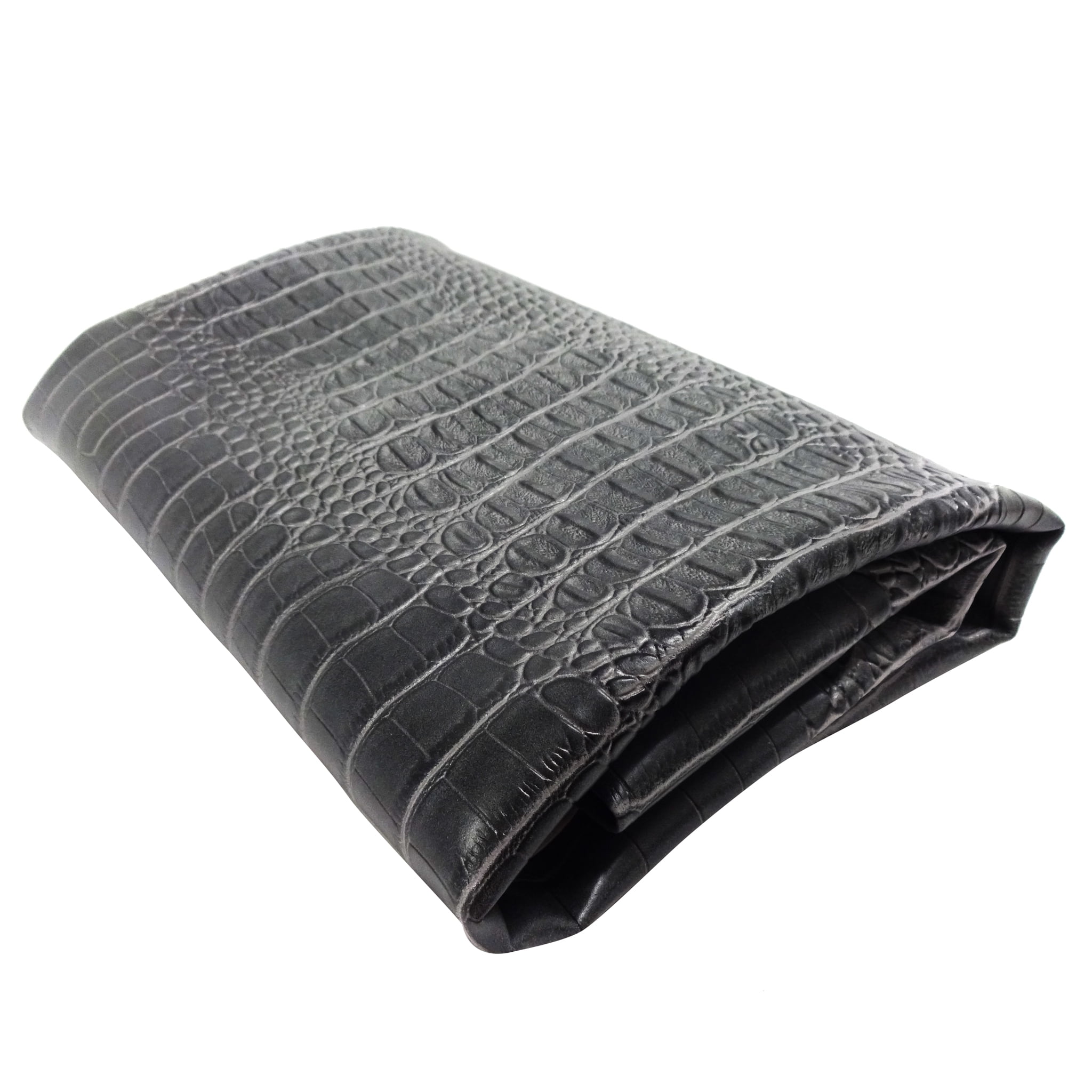 Waverly Inspirations 52" Faux Leather Crocodile Print Upholstery Home Decor Fabric By The Yard, Gray, Available In Multiple Colors