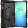 thumbnail image 1 of Funda para Samsung Galaxy Tab S10 FE+ Plus de 13,1 pulgadas modelo 2025 (X620/X626B), funda protectora resistente a prueba de golpes con protector de pantalla, soporte giratorio de 360°,correa de mano, 1 of 9