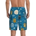 thumbnail image 3 of Easygdp Cute Colorful Owls And Trees Men's Short Pajama Pants, Sleep Shorts, Household Pants, Casual Pants with Pockets - 3X-Large, 3 of 9