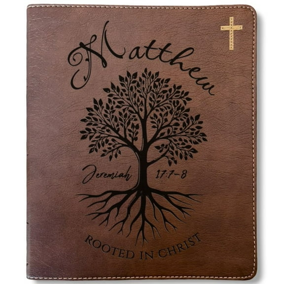 Personalized NIV Journaling Bible, Custom Engraved Name, Rooted in Christ Tree Design, Christian Gift, Bible Gifts for Her, Gifts for Him