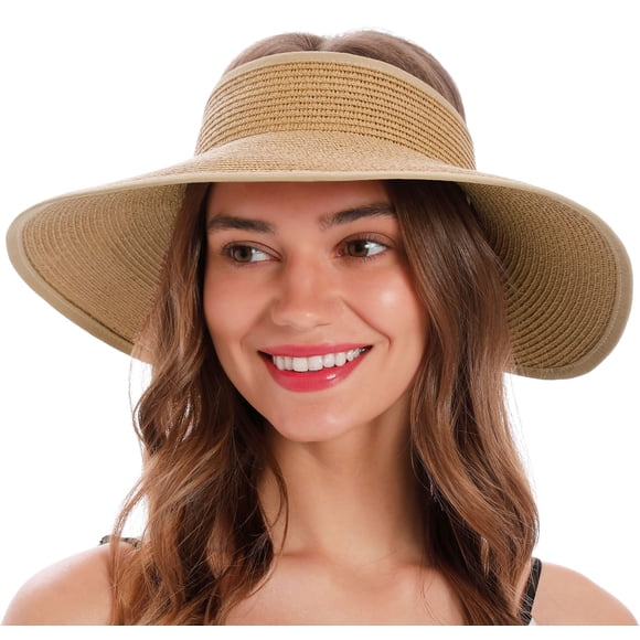 Sombrero Simplicidad Plegable con Ala Ancha y Visera para Sol con Protección UV