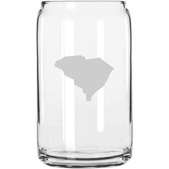 South Carolina States Etched 16oz Libbey Can Glass
