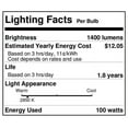 thumbnail image 2 of Westinghouse 477000 100 W T4 Decorative Halogen Bulb 1,400 Lm Bright White, 2 of 2
