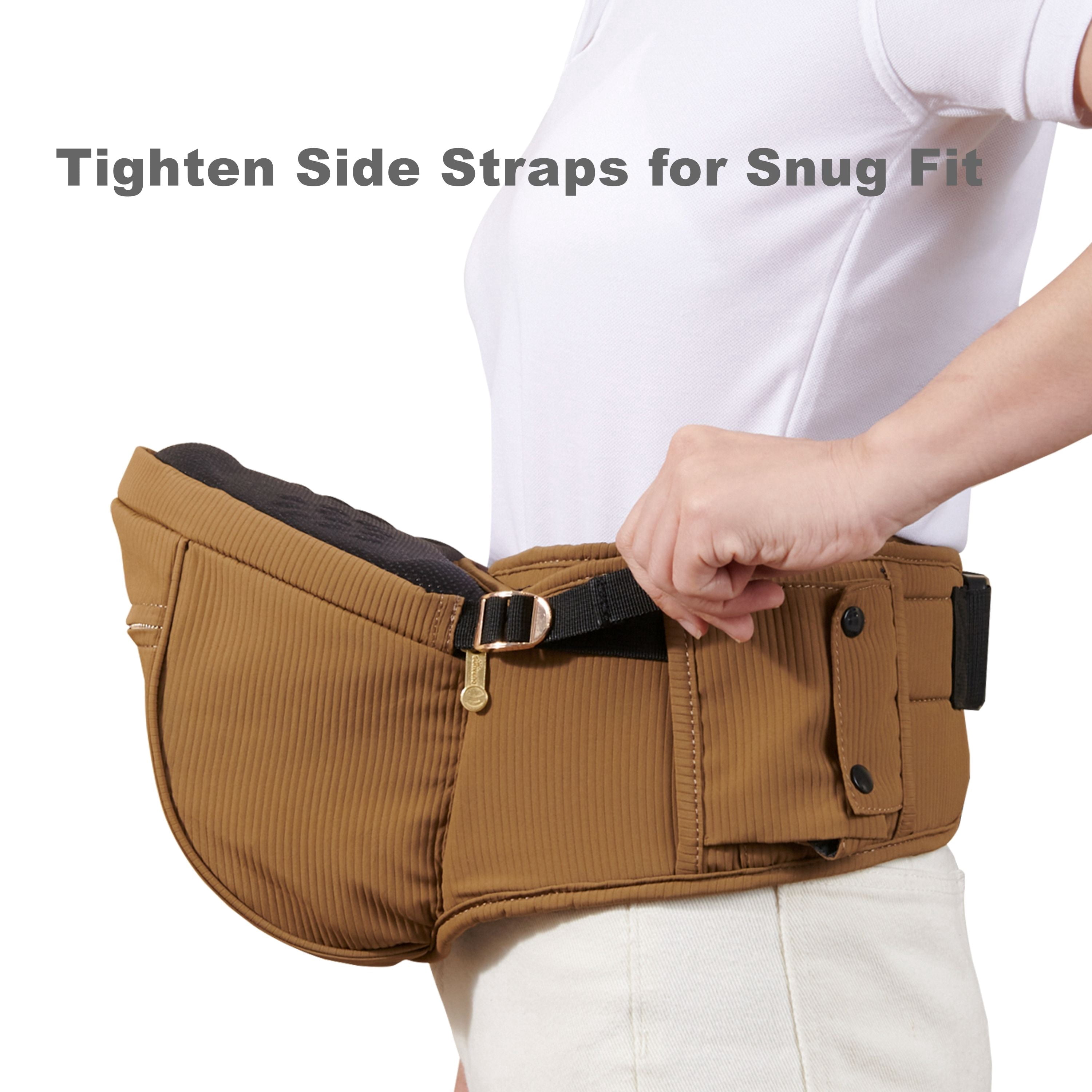 Sunveno Ergonomic Hip Baby Carrier with Seat, Adjustable Waistband & Storage Pockets, Newborn to Toddler up to 45 lbs
