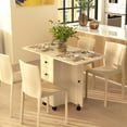 thumbnail image 2 of HOMCOM Table à Manger Pliable, Table à Abattants sur Roulettes, Bois Naturel, 2 of 10