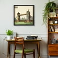 thumbnail image 5 of "London Bridge" Alex Zeng’s dimensional collage, under glass & a black shadow box frame, 5 of 10