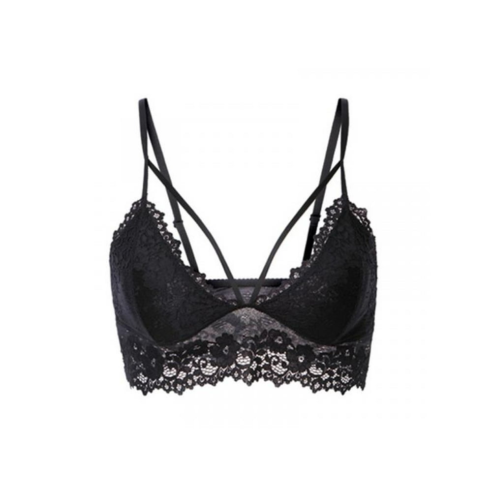 SHEMALL - Women Sexy Lace Beauty Small Chest Bra Triangle Cup Solid ...