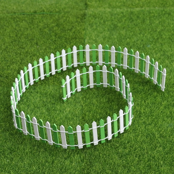 PTOOTP Mini Simulation Wooden Fence White 1 Set Decorative Garden Fence for Christmas and Seasonal Outdoor Use