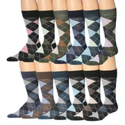 James Fiallo Mens 12-Pairs Funny Funky Crazy Novelty Colorful Patterned Dress Socks M214-12