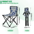 thumbnail image 3 of 600D Oxford Camping Chair Portable Foldable Chair Supports 220 lbs for Picnic, Fishing, Backpacking Blue and White Batik Pattern, 3 of 8