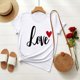 thumbnail image 1 of TaTaai Women's Love Theme T-Shirt, Sweet Valentine's Day Apparel, Cozy Everyday Round Neck Blouse Gift, 1 of 6