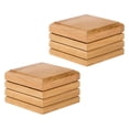 thumbnail image 4 of NUOLUX 2pcs Bamboo Soap Dish Drainage Soap Holder Bathroom Soap Container (Khaki), 4 of 6