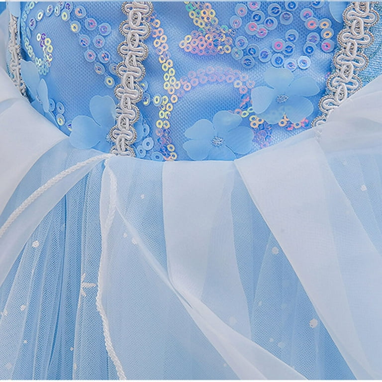 Girls Princess Dress Up Costume Cinderella Long Sleeve Tulle Dresses -  Walmart.com