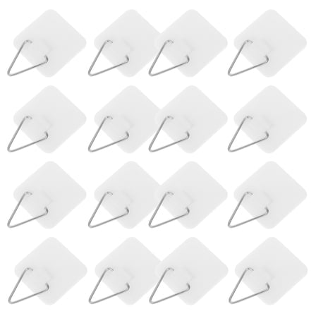 WRITWAA 50 Pcs No Wall Picture Hangers White Adhesive Plate Holders for Home and Office Use