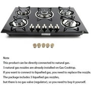 Fetcoi, 30Gas Cooktop 5 Burners Gas Stove Cooktop Tempered Glass Cooktop Gas Hob For Kitchen