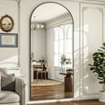 thumbnail image 3 of YVANLA 78"x35" Arched Full Length Floor Mirror with Stand , Black, 3 of 6