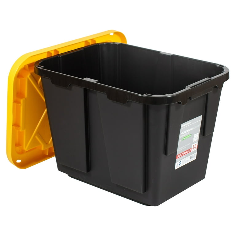 GREENMADE 27 Gallon Black & Yellow Storage Container (5-Pack)