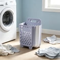 thumbnail image 5 of Foldable Hanging Laundry Basket Wall Mount Dirty Clothes Hamper Collapsible Storage Bin for Bathroom Bedroom 14.17x11x5.9 Inch, 5 of 6