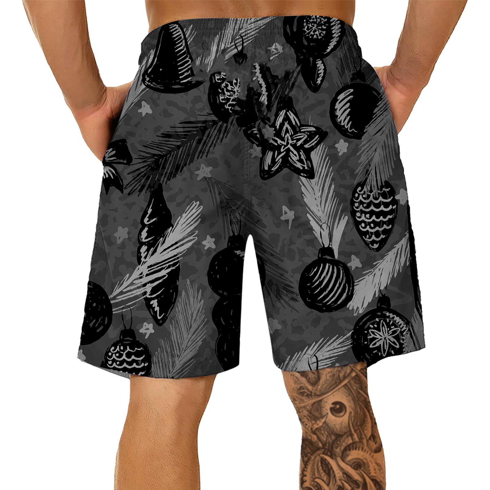 Mens Summer Cool Beach Shorts Plant Cacti Printed 3D Bermuda Shorts Swimshorts