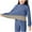 #044-Blue, variant on Cowsor Thermal Underwear Sets for Girls Fleece Lined Top & Bottom Long Johns Warm Winter Two Piece Outfits