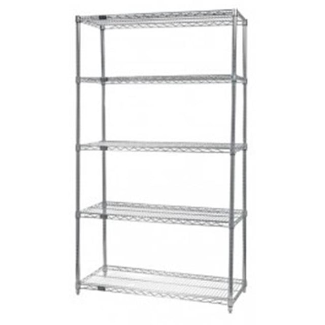 Quantum Storage WR86-1454S-5 Unité d'Étagères en Fil d'Acier Inoxydable à 5 Tablettes - 14 x 54 x 86 Po.