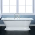 thumbnail image 2 of Aqua Eden VCT7D723224 72-Inch Cast Iron Oval Double Ended Pedestal Tub (7-Inch Faucet Drillings) in White, 2 of 6
