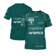 thumbnail image 3 of Camisetas del equipo de F1 Aston Martin 2023, camisetas del piloto de carreras español Fernando Alonso 14 y Stroll 18, camisetas para niños en 3D de gran oferta, 3 of 5
