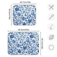 thumbnail image 3 of Blue and White Porcelain Floral Dish Drying Mat 16x18 Absorbent Microfiber Draining Rack Pad for Kitchen Counter Sink, 3 of 8