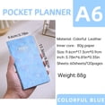 thumbnail image 5 of 2025 A6 Weekly Planner Schedule Book with Laser Starry Leather Cover, Thin Portable Notebook for Daily Tasks, Monthly and Weekly Management for Goal Setting B, 5 of 8