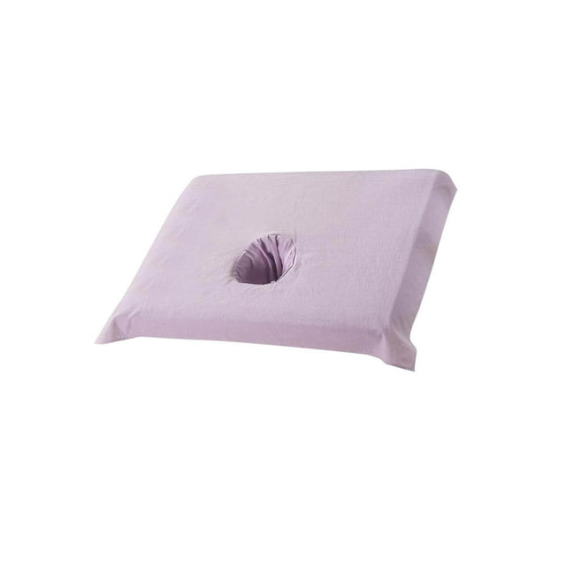 Housse de Table de SPA en Coton Demi-Table Beauté Cosmétique Lit Salon Lit Trou pour Visage Serviette Bleu Neige